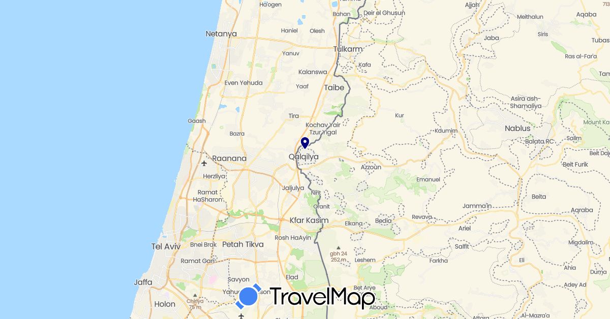 TravelMap itinerary: driving in Palestinian Territories (Asia)